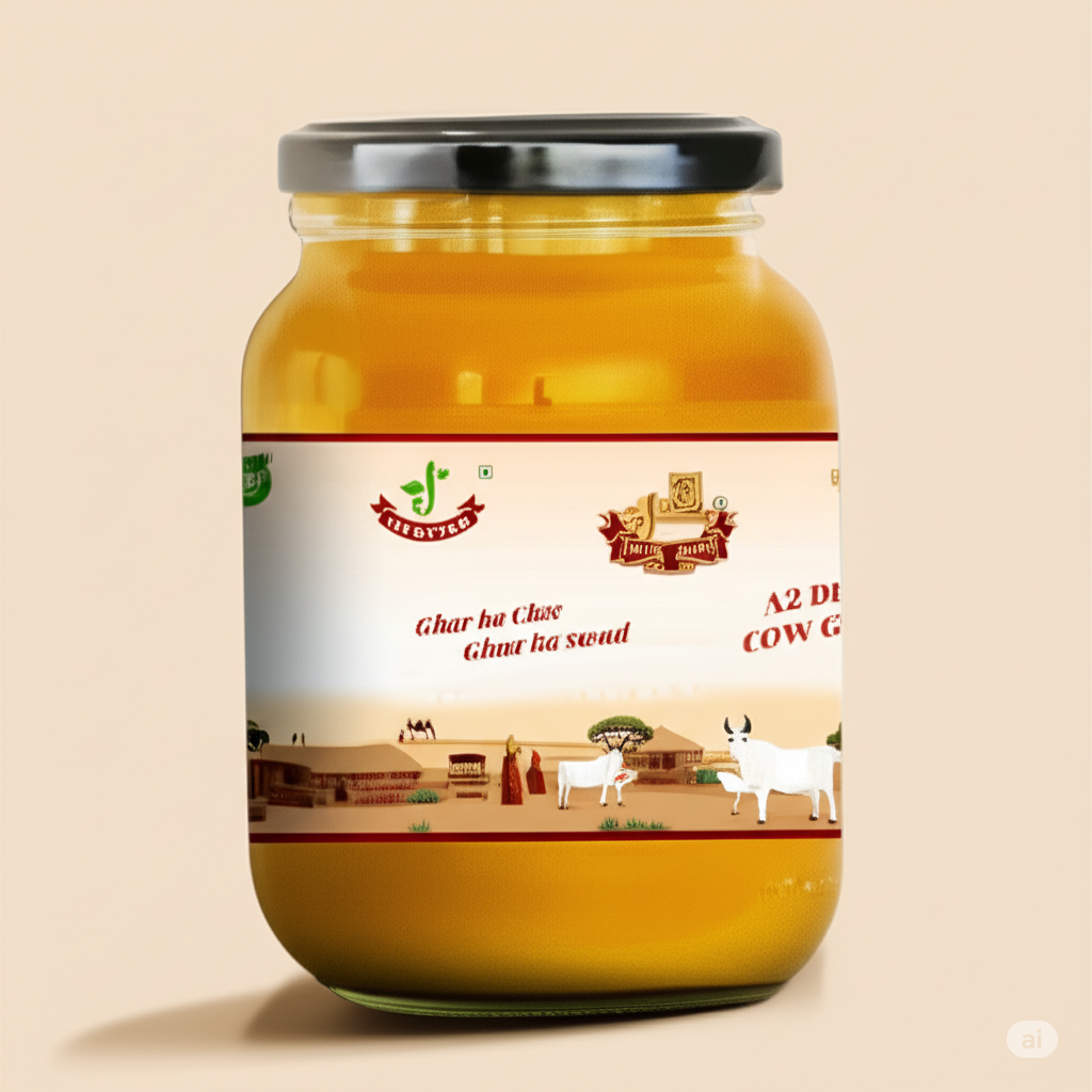 Jivottam Kankrej A2 Cow Ghee – 1000ml | Vedic Bilona Method Ghee